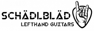 Logo schädlbläd guitrs gitsrren Lefthand linkshänder