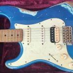 ST Strat Stratocaster HSS Relic Blau blue Linkshänder Lefthand Schaedlblaed Schädlbläd Custom
