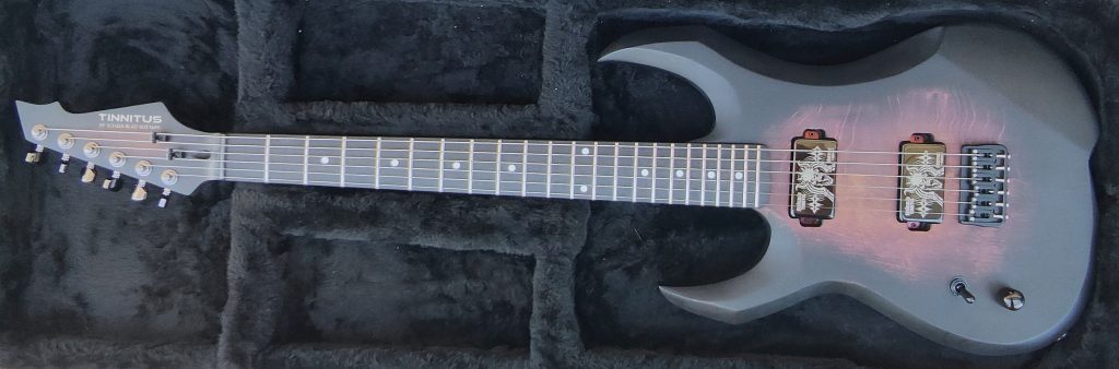 Schädlbläd Tinnitus heavy metal guitar rock high gain pickup black purpel