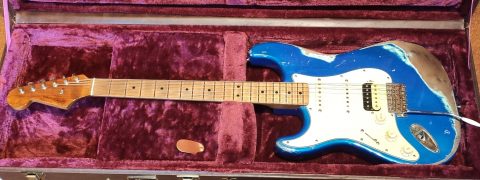 Strat Stratocaster Lefthand Linkshänder blau Relic Custom Schädlbläd